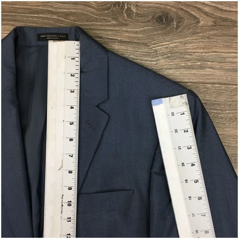 JOHN VARVATOS Mens Blazer Sport Coat Casual Jacket Size 38R Two Button Blue Suit